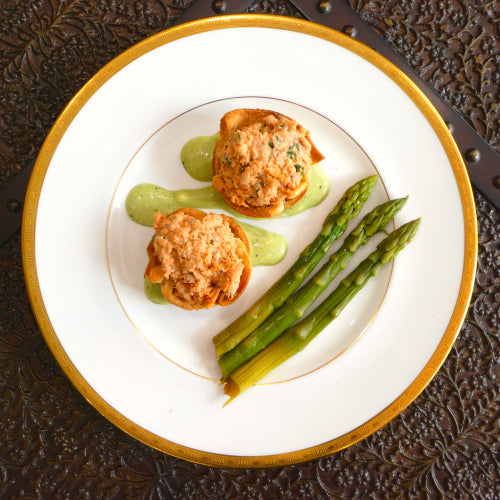 Salmon with Matcha Cream Sauce