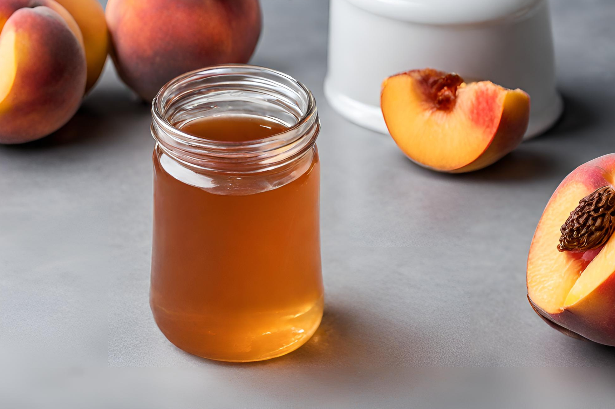 Peach Infused Simple Syrup + Peach Ginger Mule Mocktail