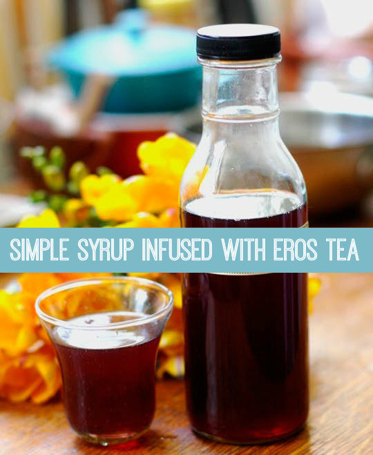 Simple Syrup Infused with Eros Tea + Eros Bramble Mocktail