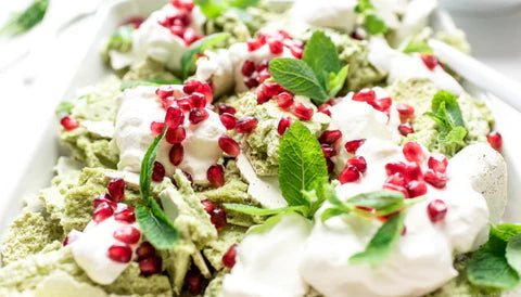 Matcha Infused Pavlova with Fresh Fruit