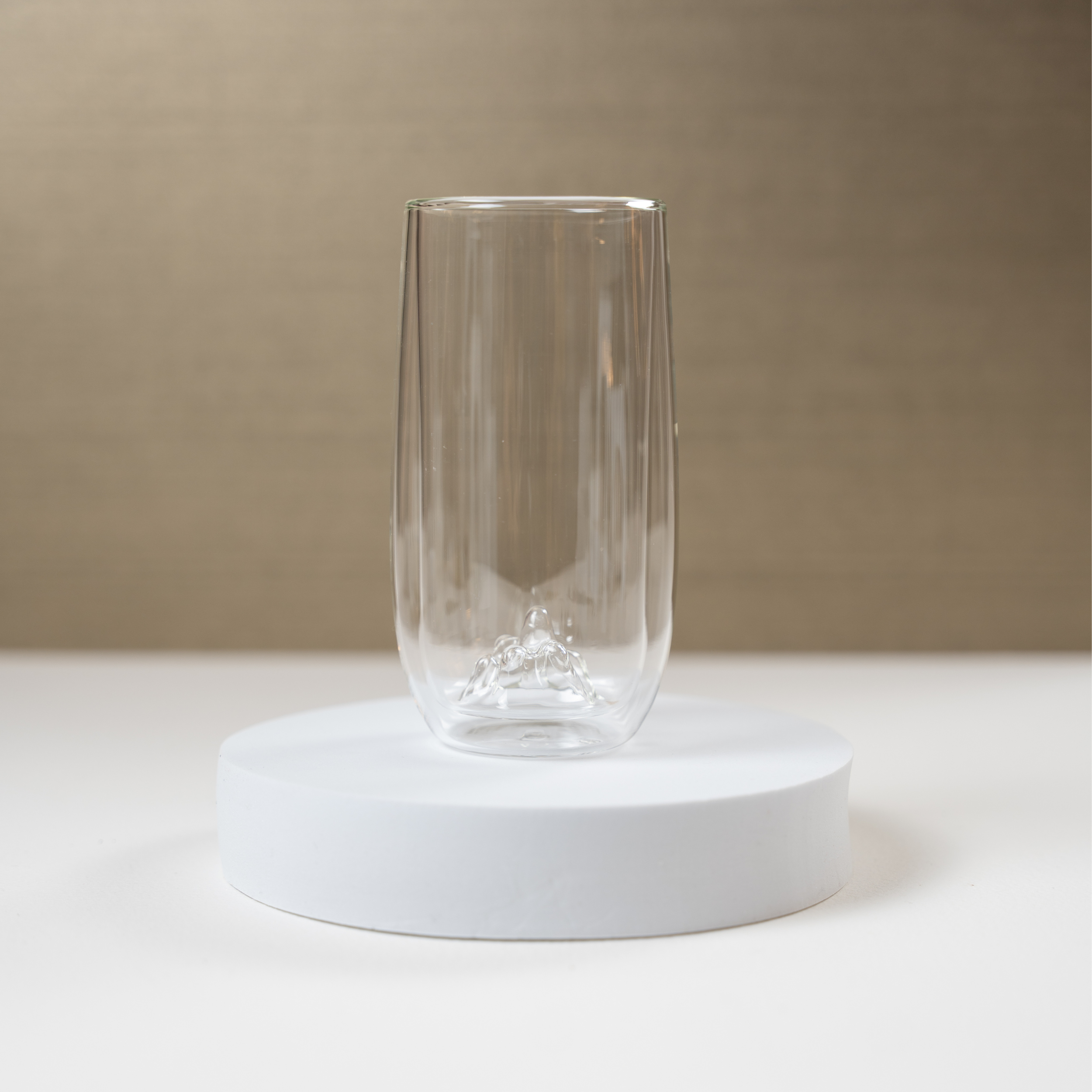 Tea Glass, Double-Wall, Mountain Landscape Interior Convex