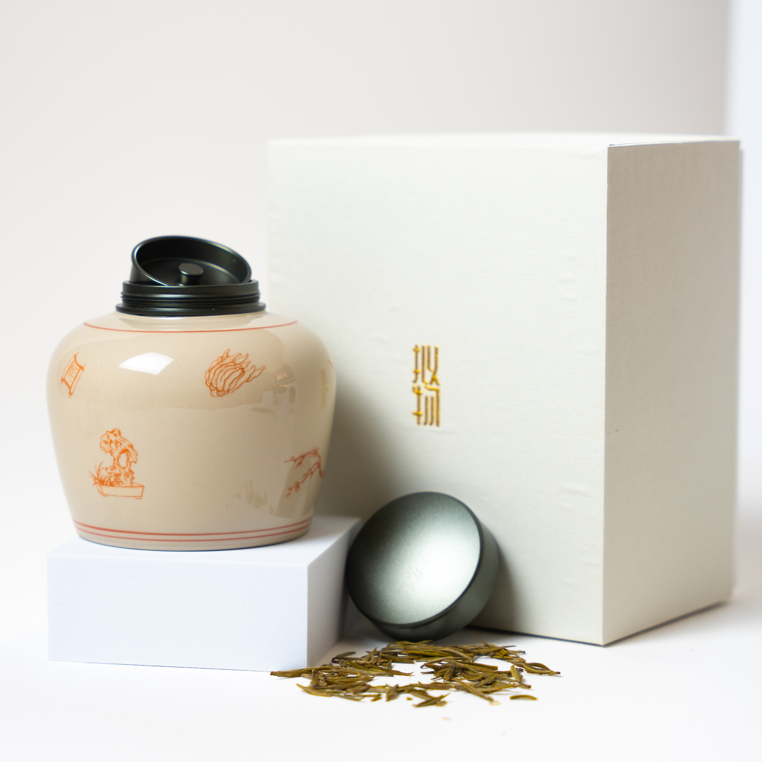 Tea Canister, Plant Ash Ceramic, 5.3 oz / 150 g