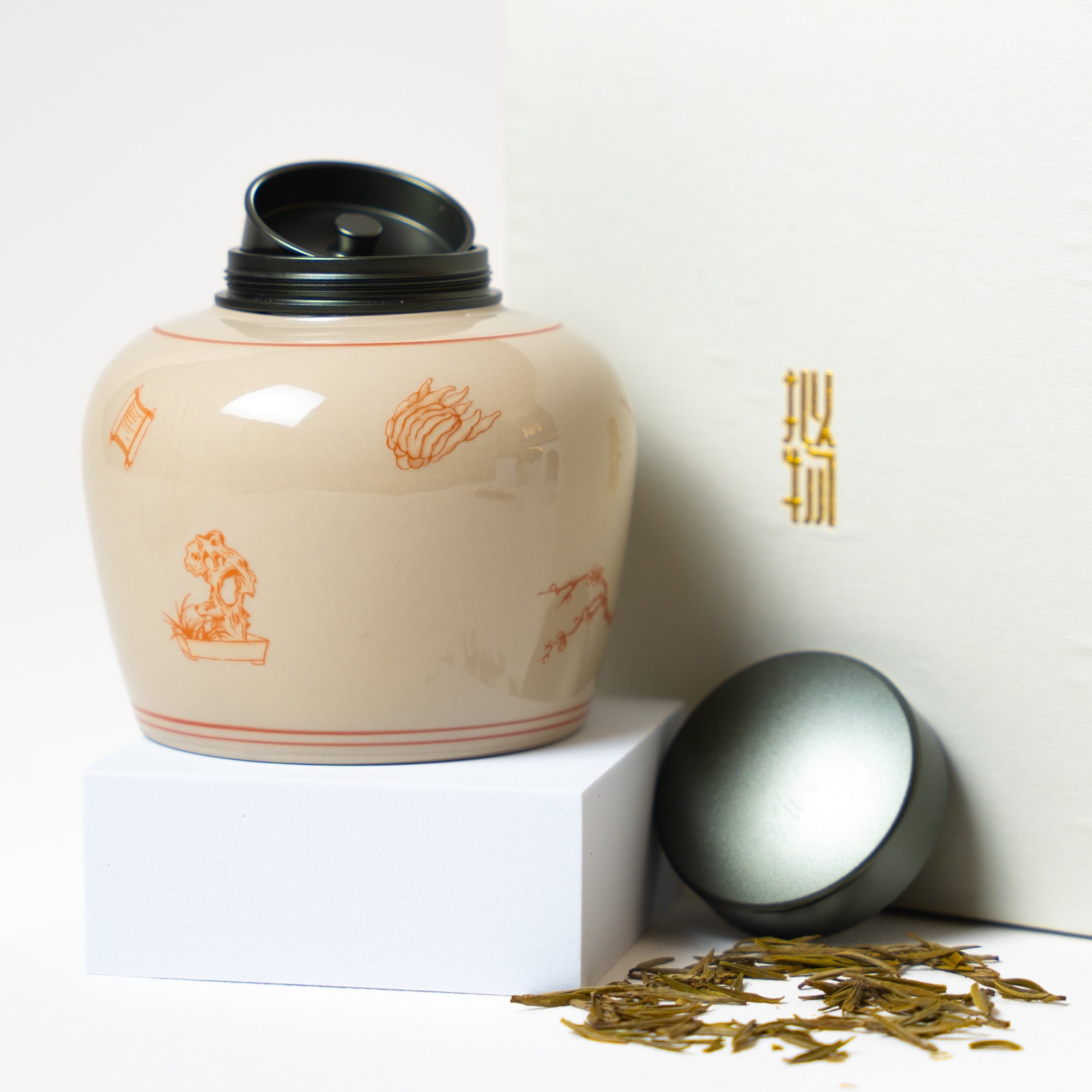 Tea Canister, Plant Ash Ceramic, 5.3 oz / 150 g