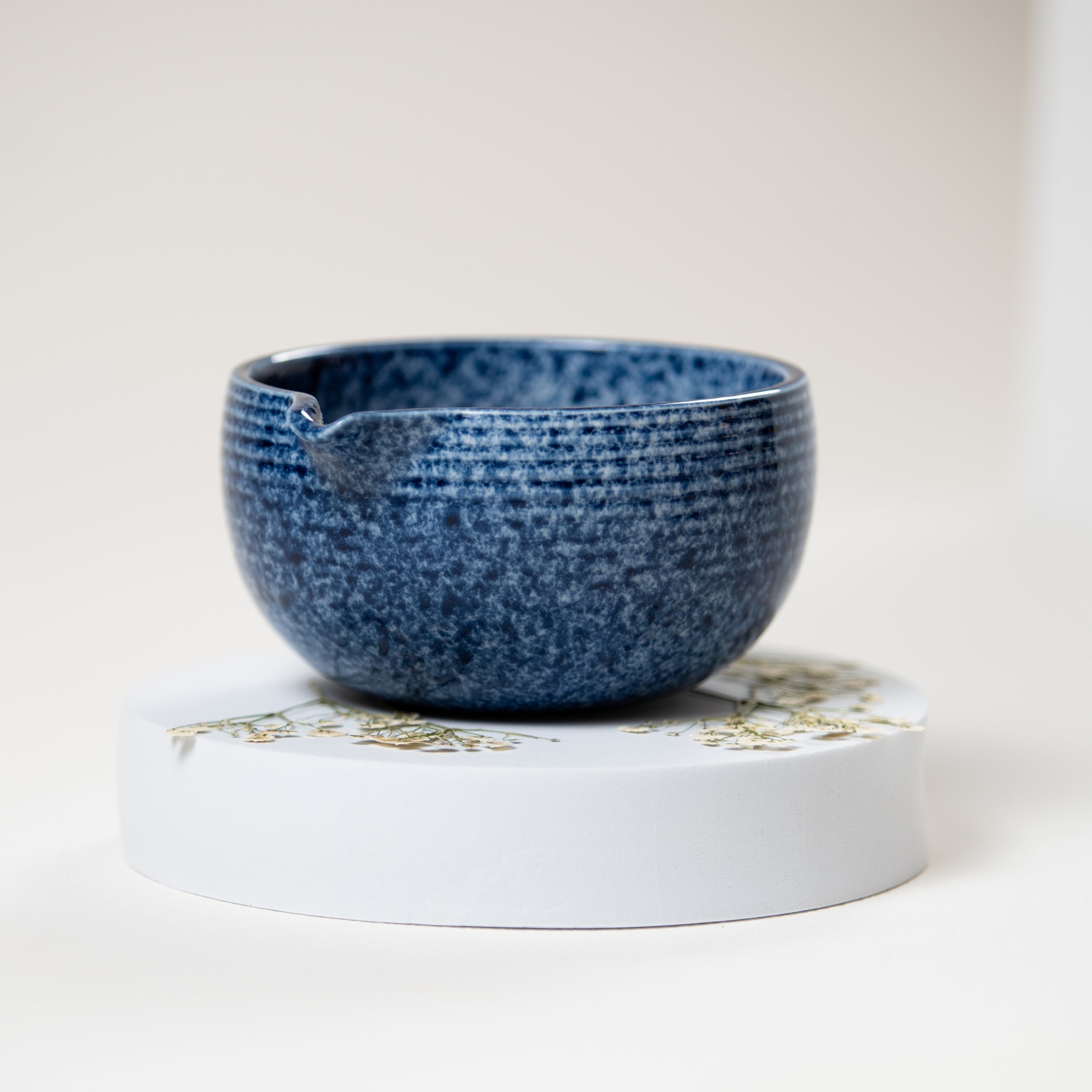 Matcha Bowl with Spout, Blue, Aqua, or Pebbled Glass