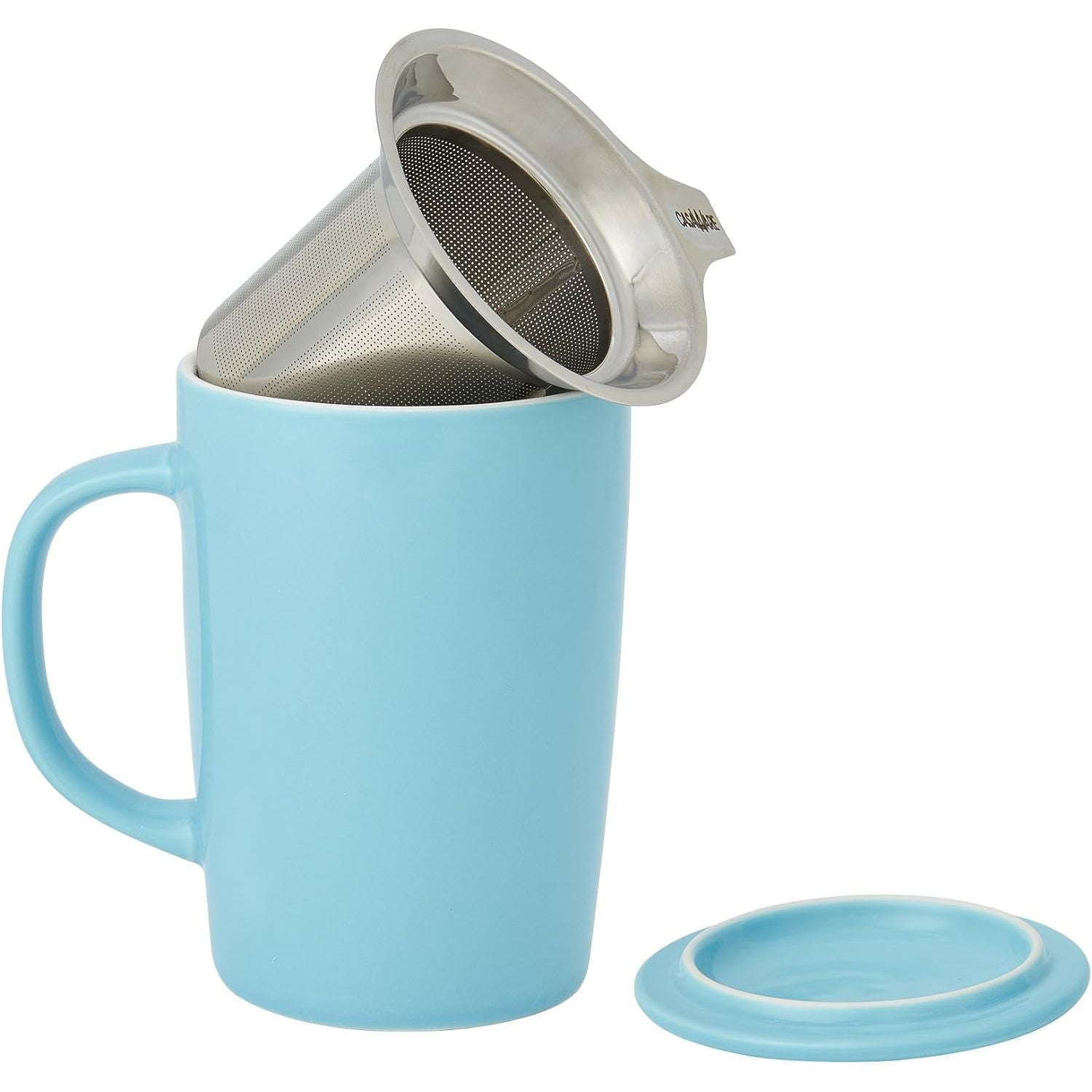 Mug + Infuser, Spring Pink or Blue, 16 oz