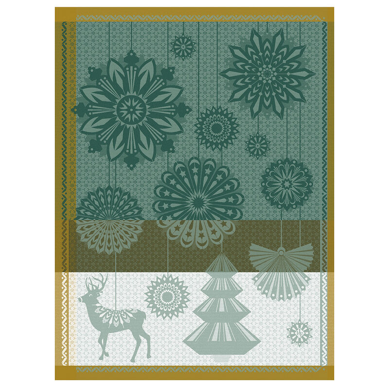Tea Towel, Star Lights Green