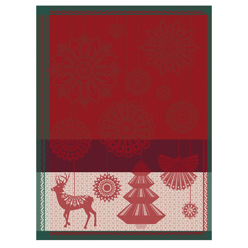 Tea Towel, Star Lights Red
