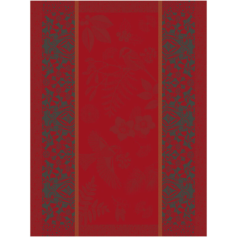 Tea Towel, Winter Poetry, Red