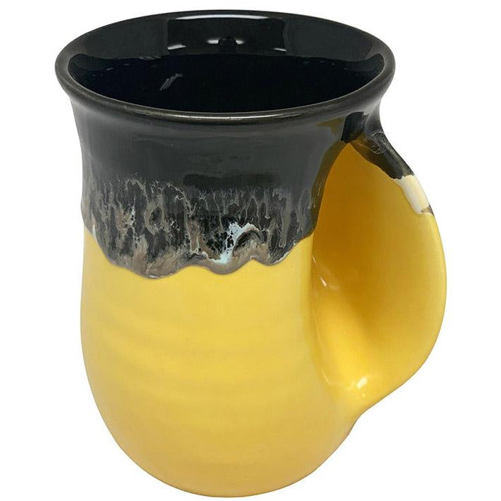 Hand-Hug Mug, RH, Black/Yellow