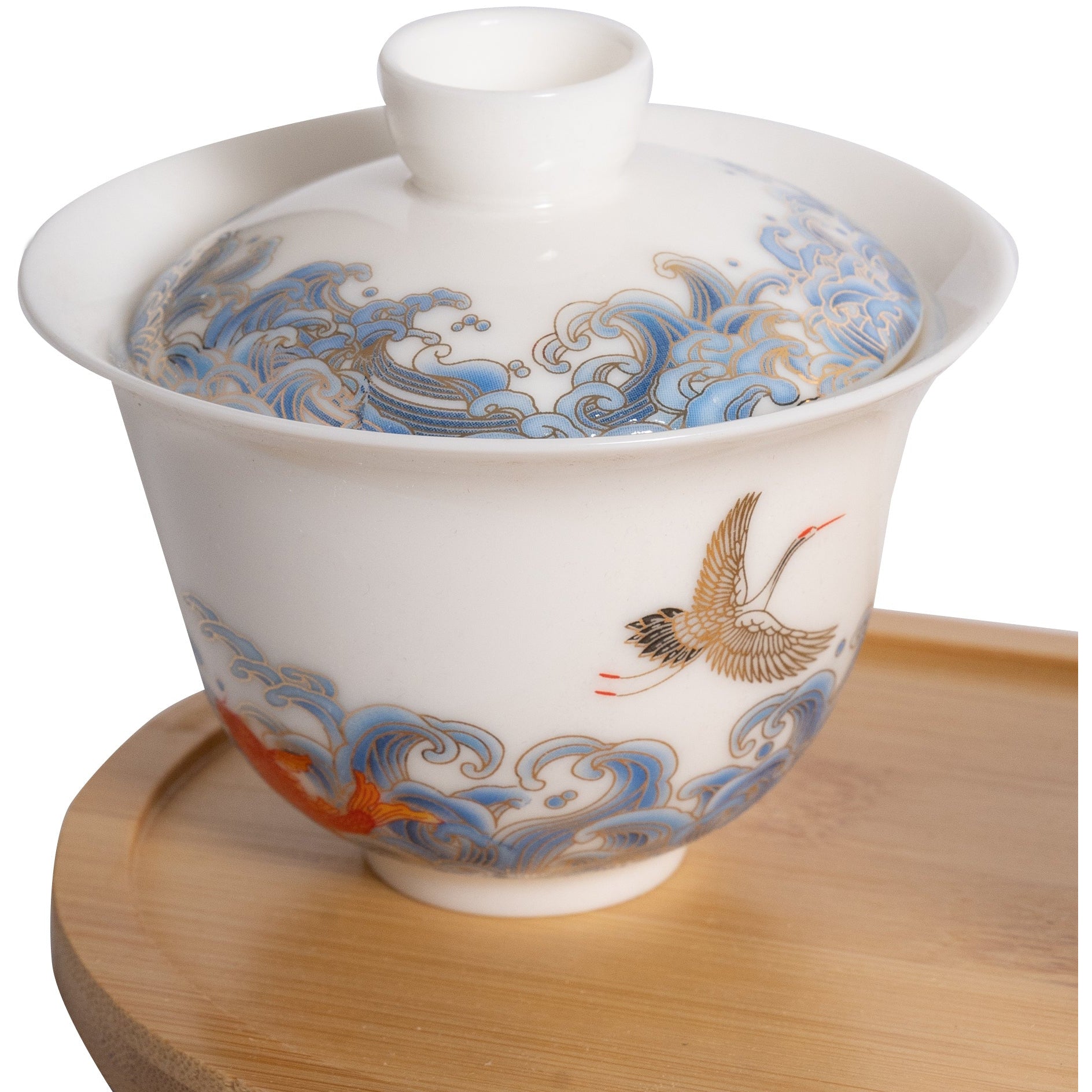 Gaiwan Crane & Koi Tea Set