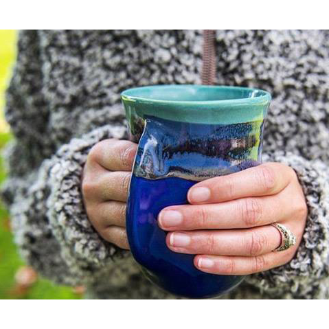 Hand-Hug Mug, RH, Purple/Blue/Green