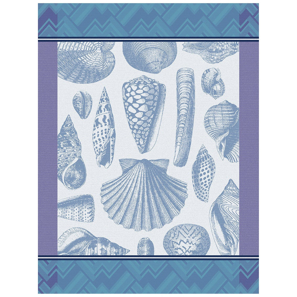 Tea Towel, Seashells, Blue