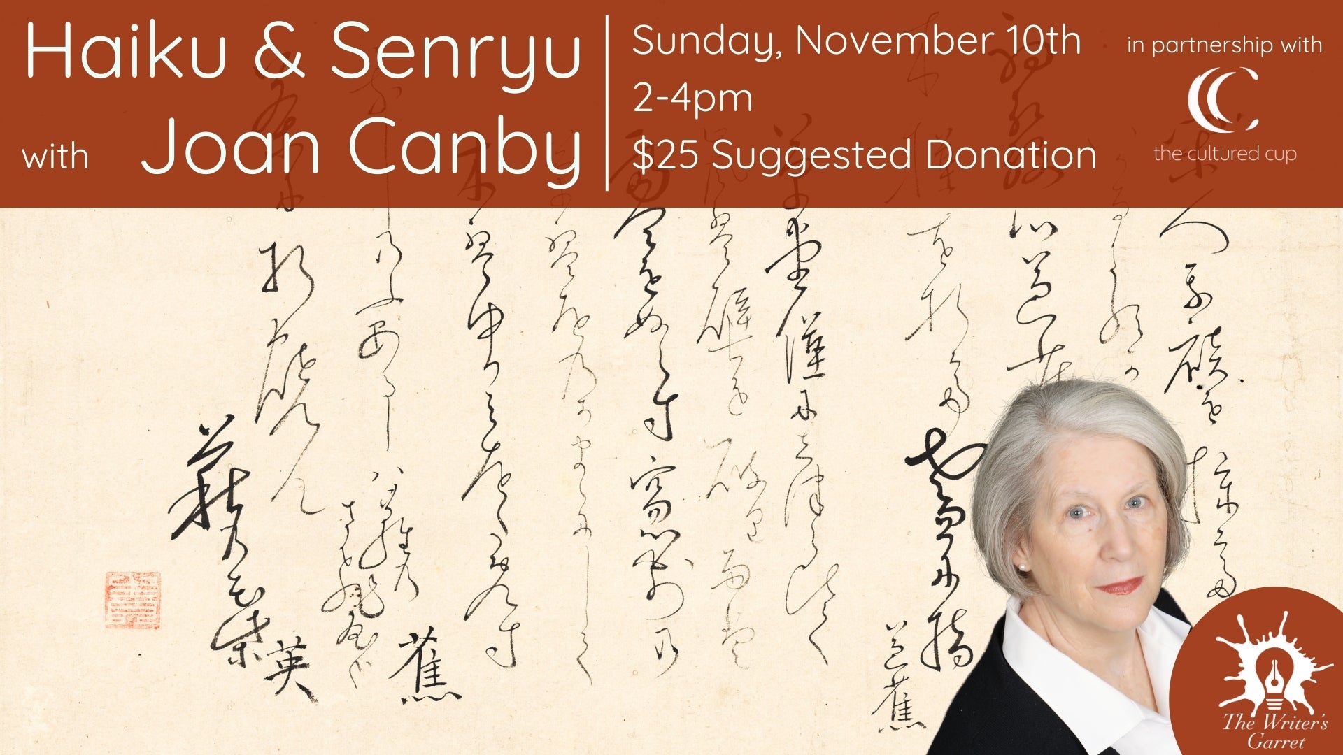Haiku & Senryu with Joan Canby sponsored by The Writer's Garret