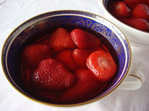 Strawberries Poached in Love Potion Tea