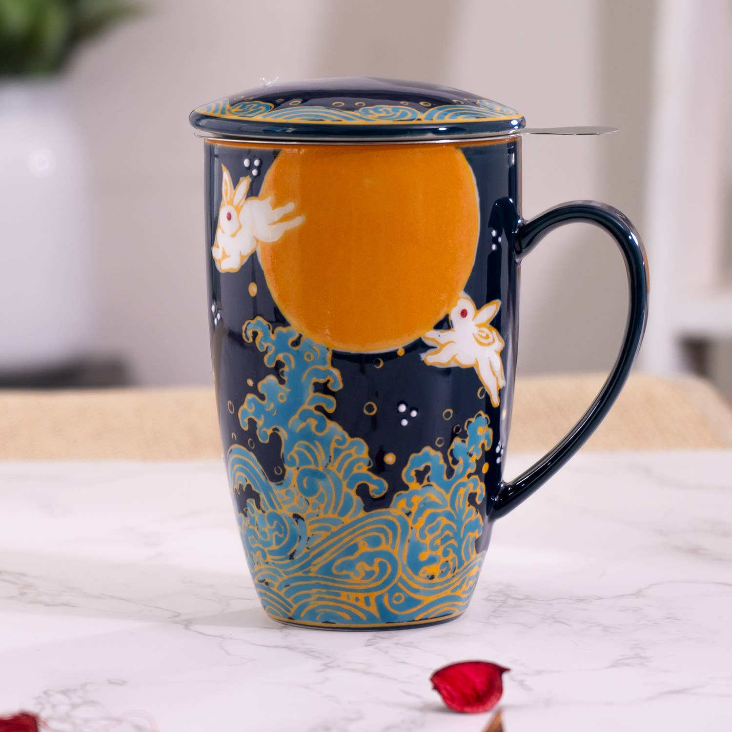 Moon Rabbit Tea Mug, Lid & Infuser