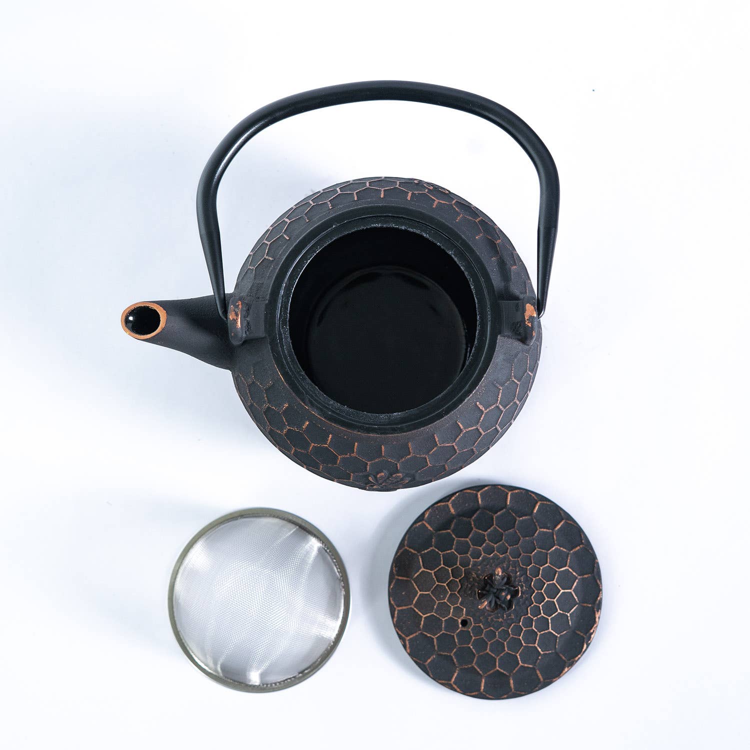 Bronze Honeycomb Cast Iron Tea Pot, 60 oz