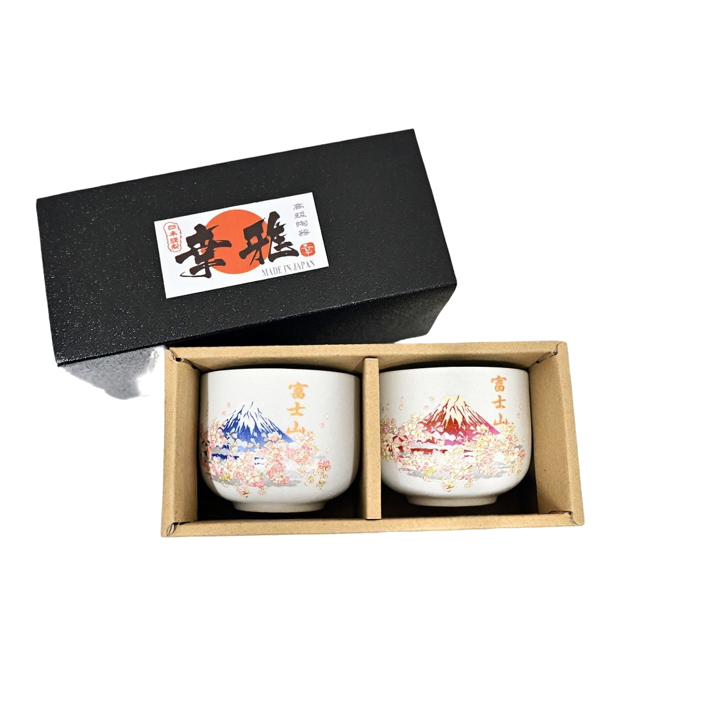 Mount Fuji Cherry Blossoms 2 Cup Set