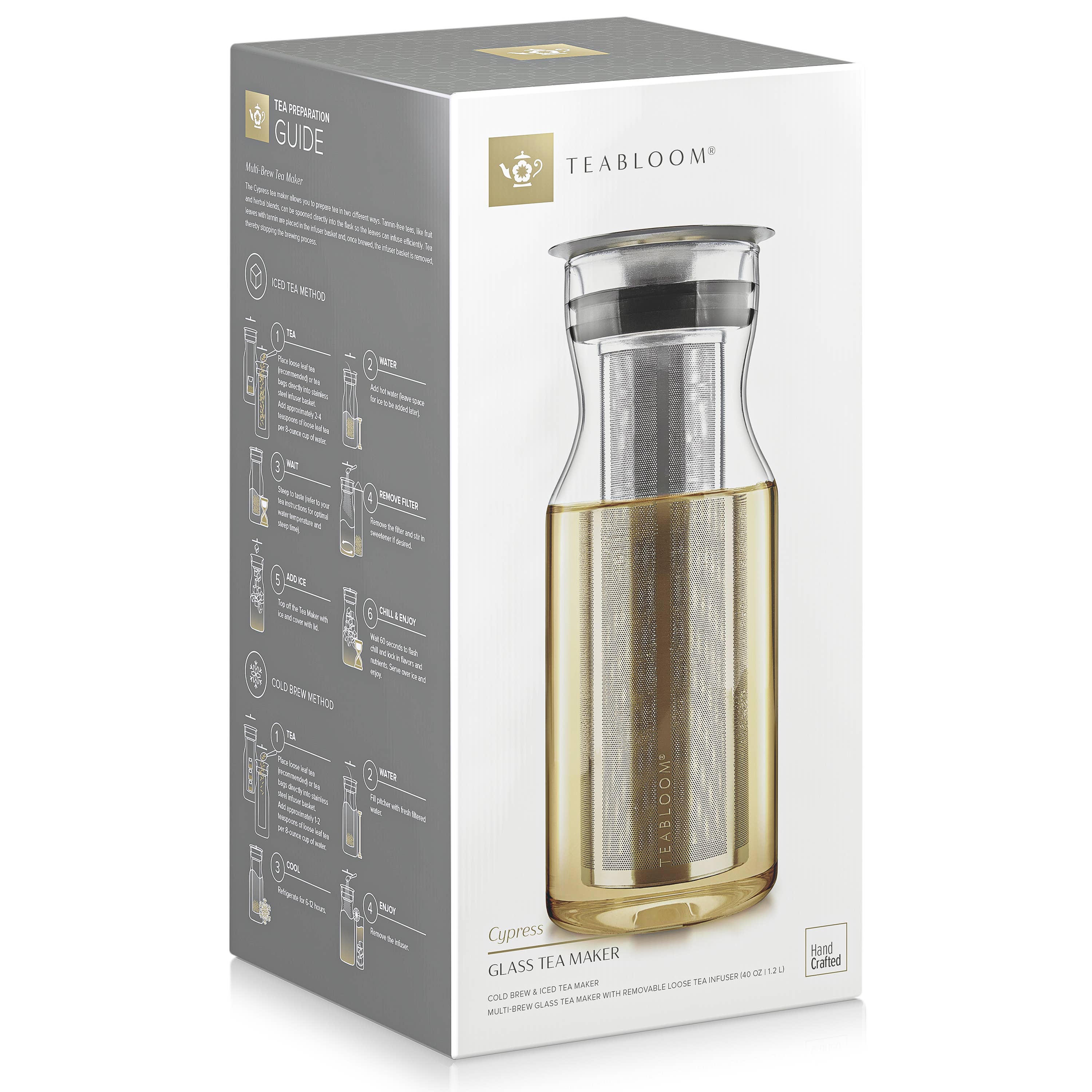 Cold Brew Tea Carafe, Glass/Stainless