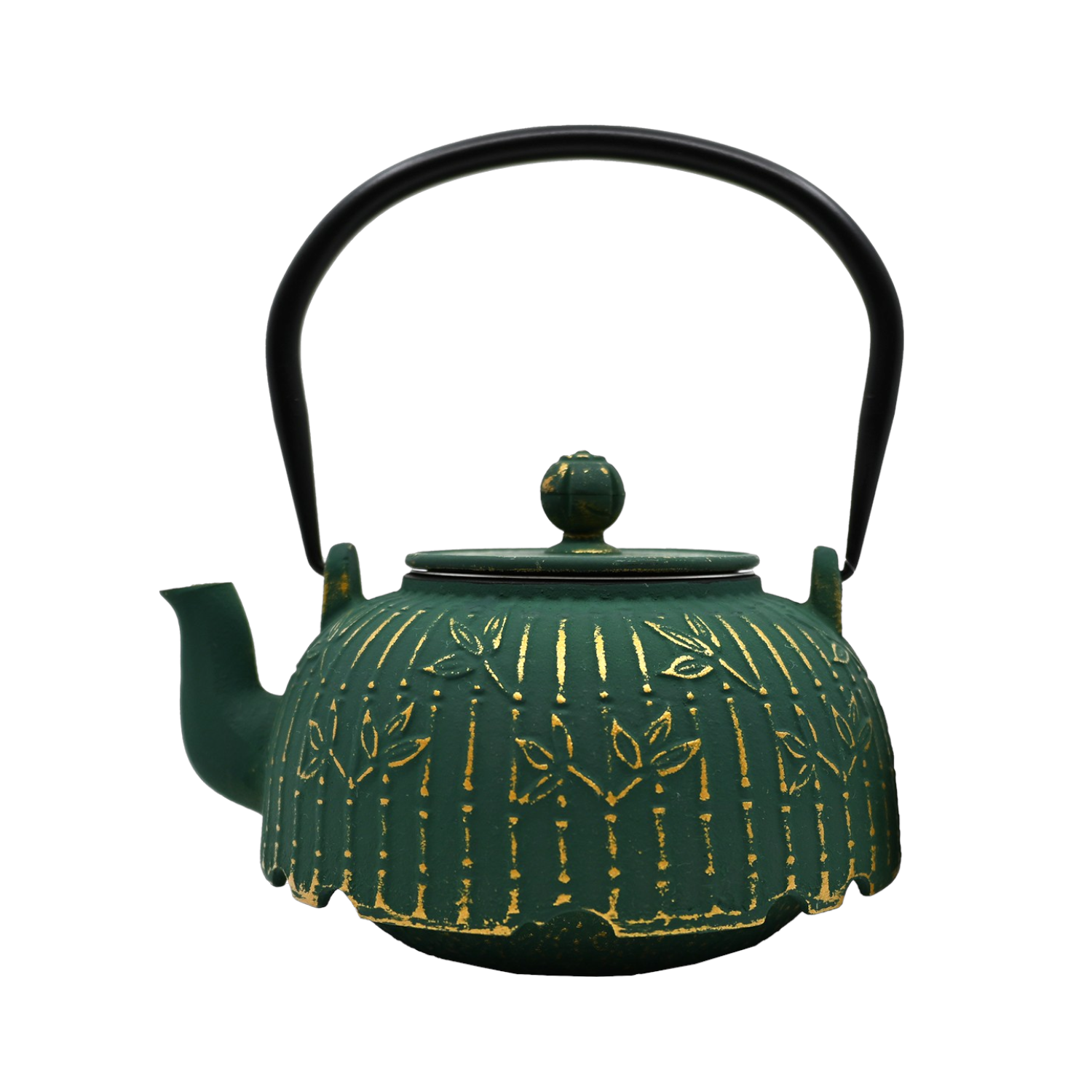 Green Bamboo Cast Iron Tea Pot, 32 oz