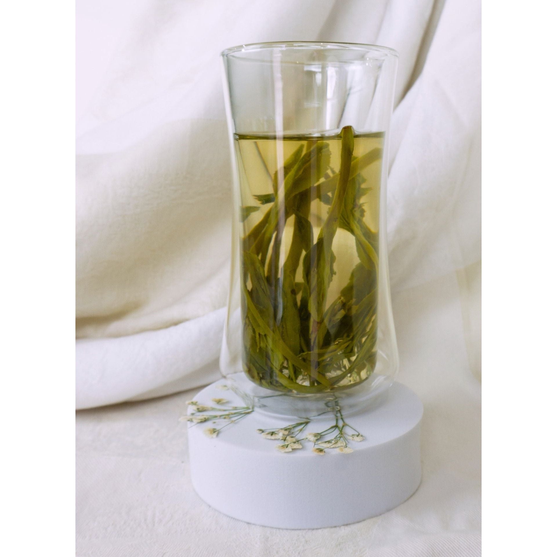 Tea Glass, Double-Wall, Mountain Landscape Interior Concave