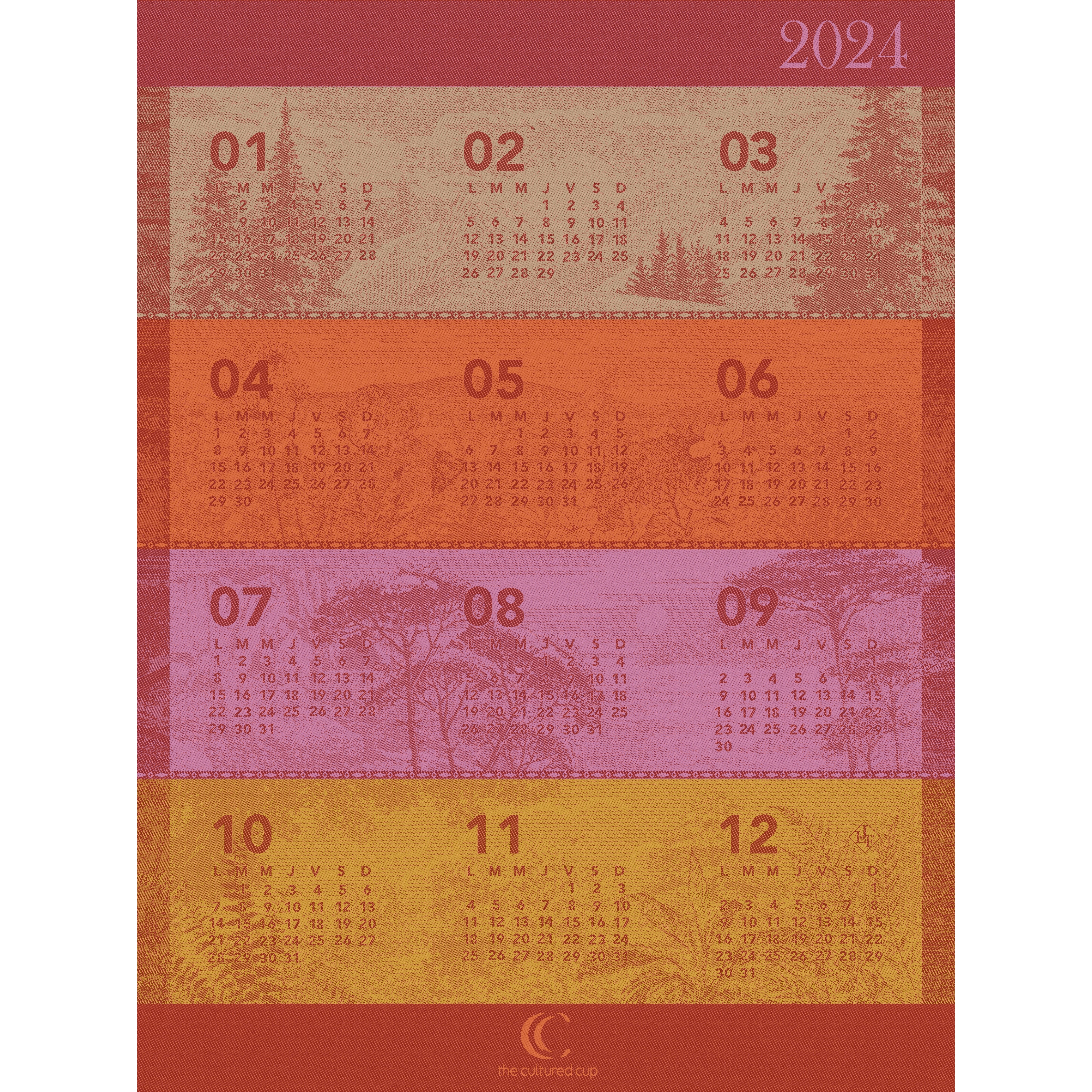 Tea Towel, 2024 Calendar