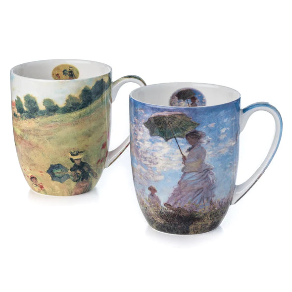 Scènes de Monet avec paire de tasses de femmes