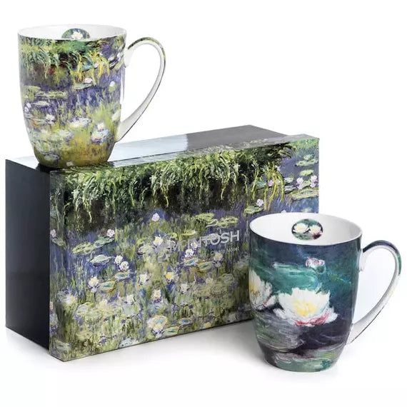Par de tazas de nenúfares de Monet