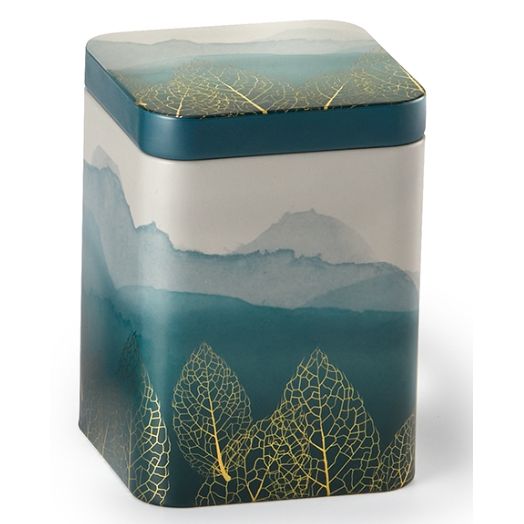 Golden Leaf Tea Tin, Purple or Blue