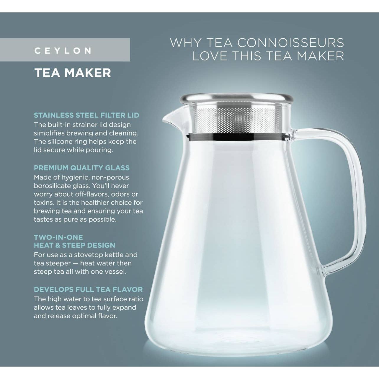 Dual Purpose Glass Tea Maker (40 Oz)