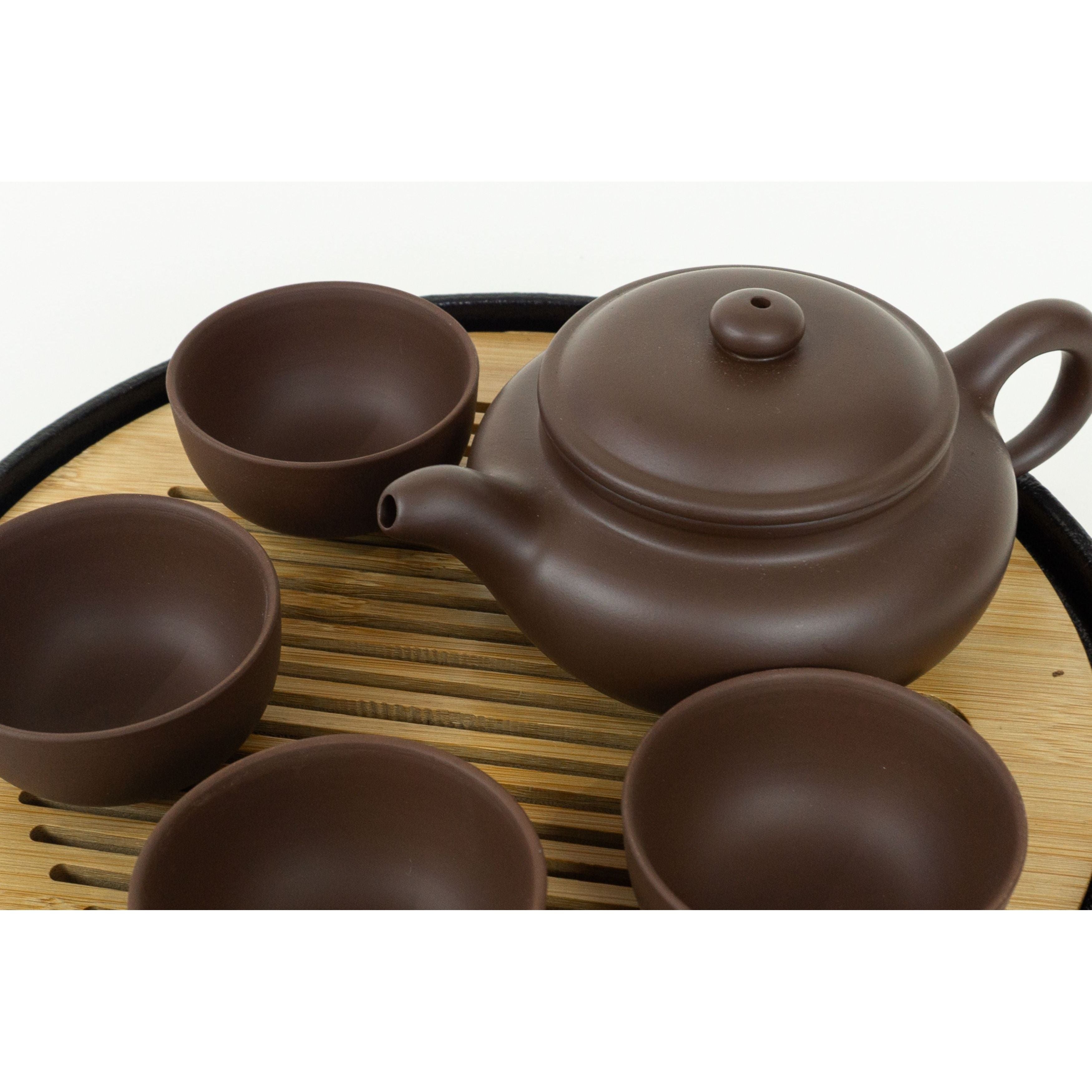 Juego de ceremonia del té, arcilla Yixing Zisha (marrón oscuro)