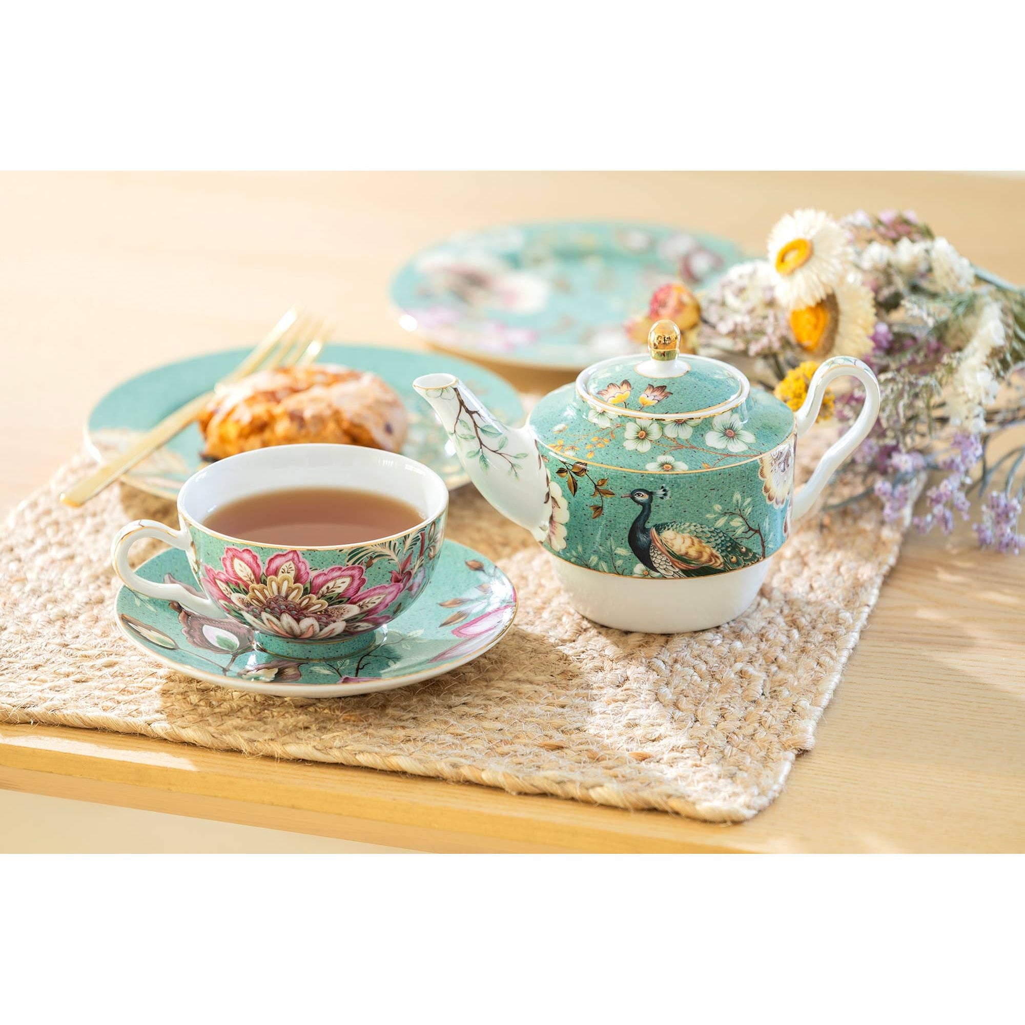 Peacock & Lotus Tea For One Set