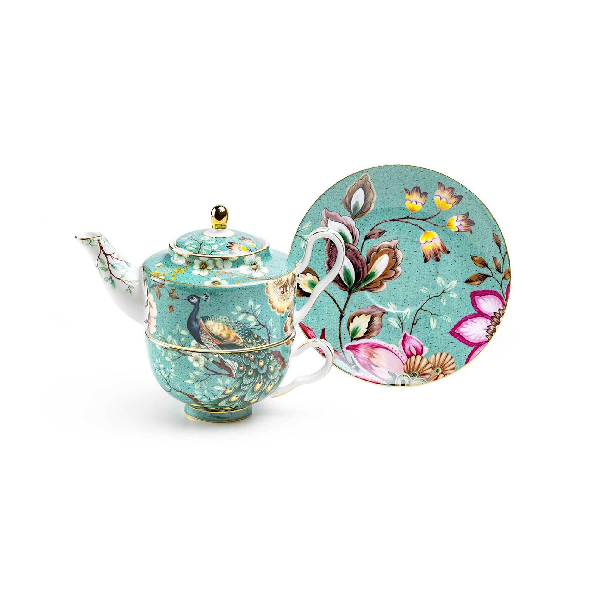 Peacock & Lotus Tea For One Set