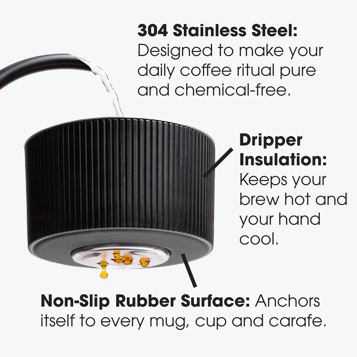 Cafetera de acero inoxidable para verter café