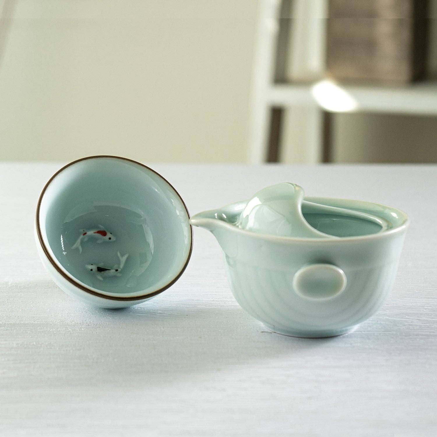 Koi Fish Gaiwan Set with Cup, 6 oz