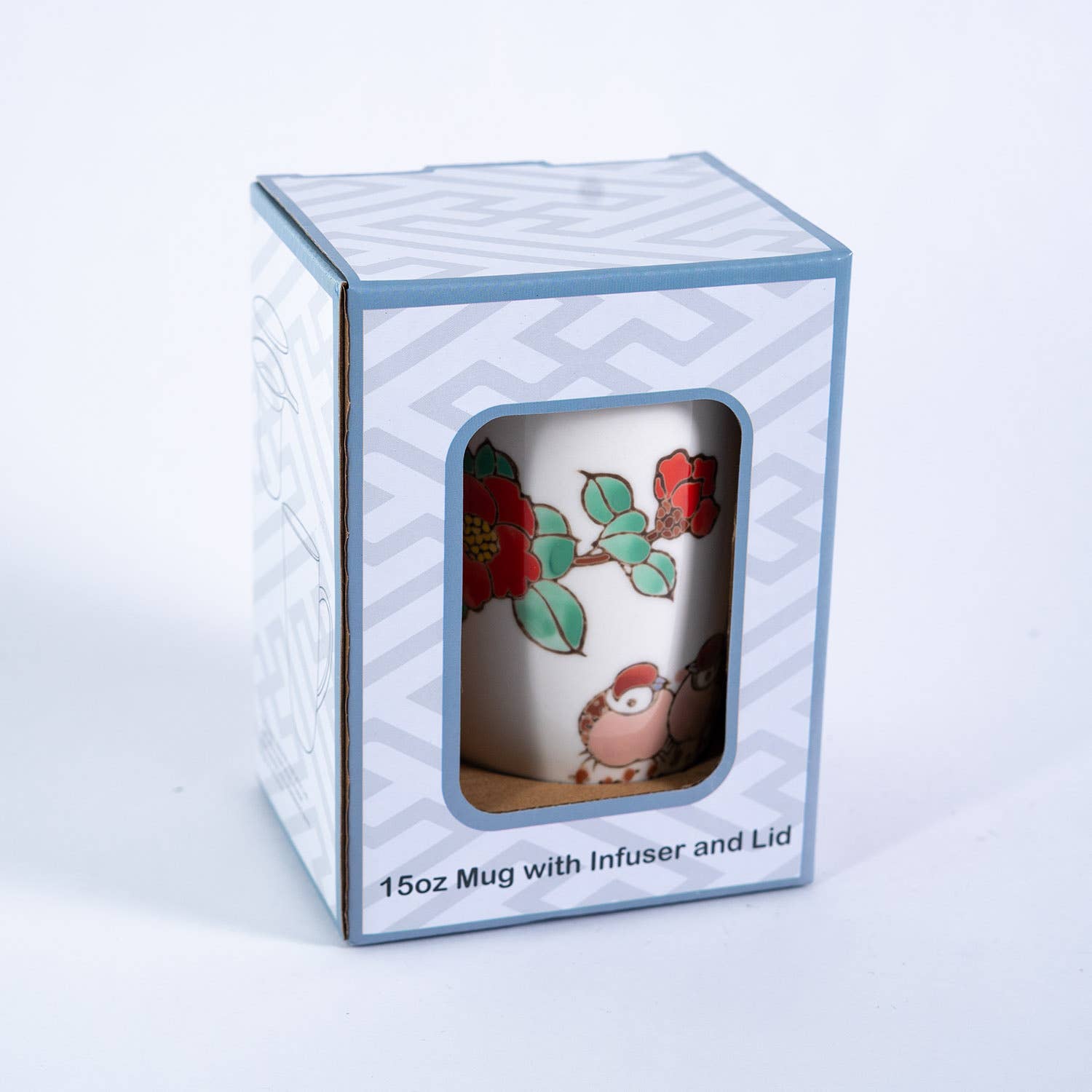 Sparrows & Cherry Blossoms Tea Mug, Lid & Infuser