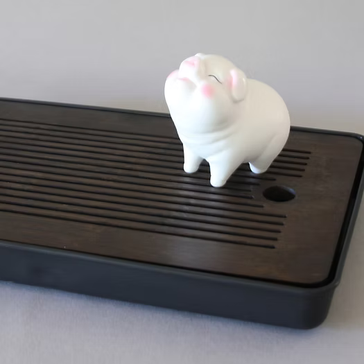 Tea Pet,White Ceramic Pig Design