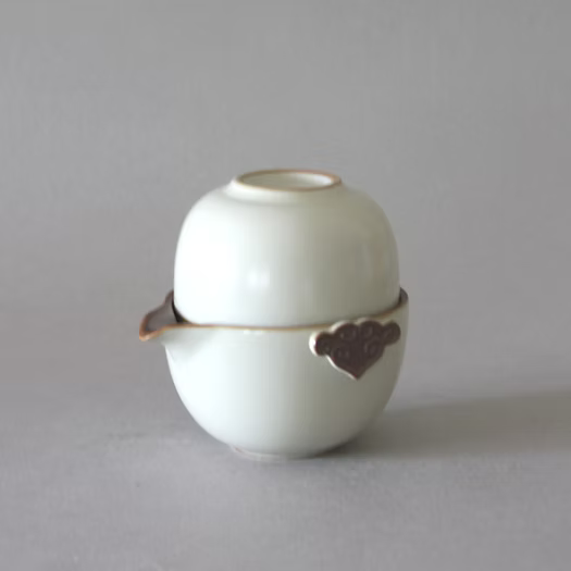 Juego de té de viaje, rojo o azul claro