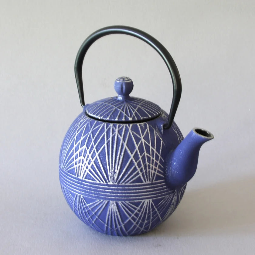Teapot, Iron, Blue, 31 oz