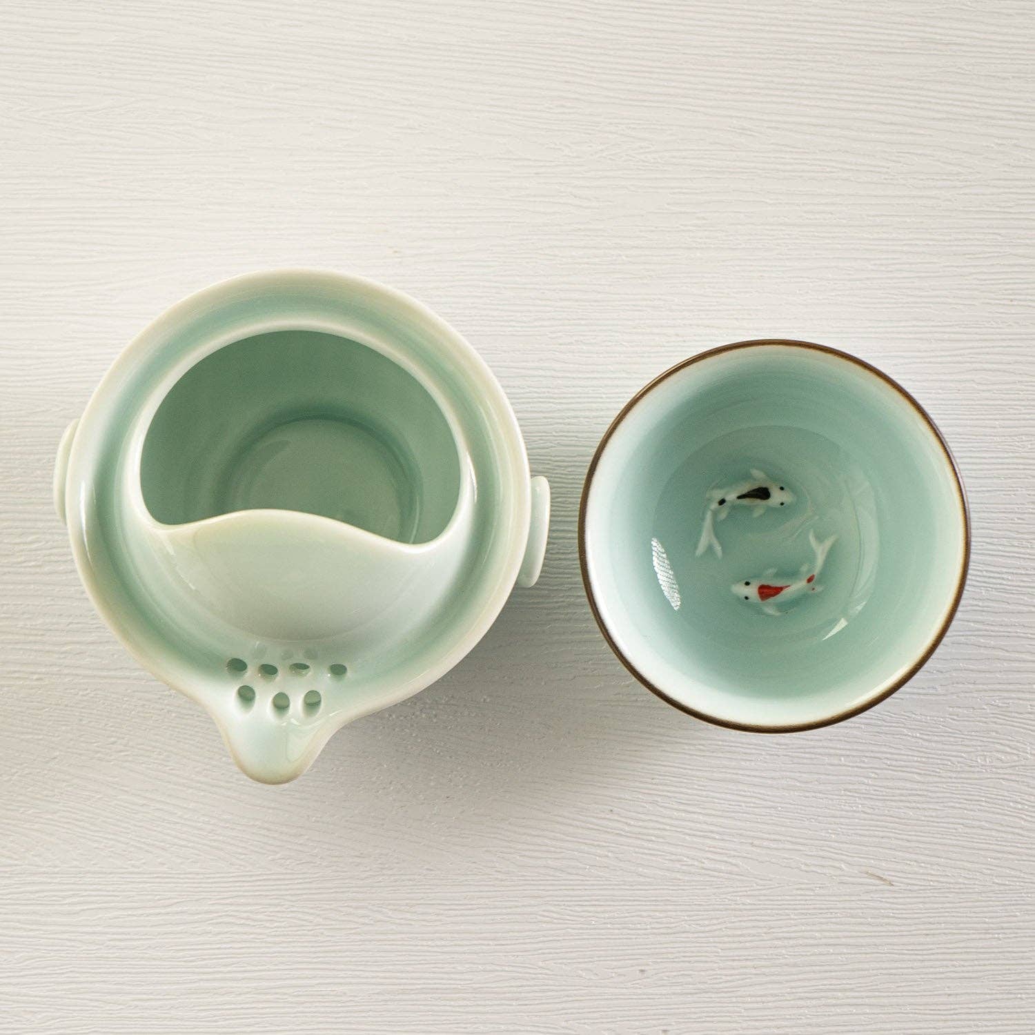 Koi Fish Gaiwan Set with Cup, 6 oz