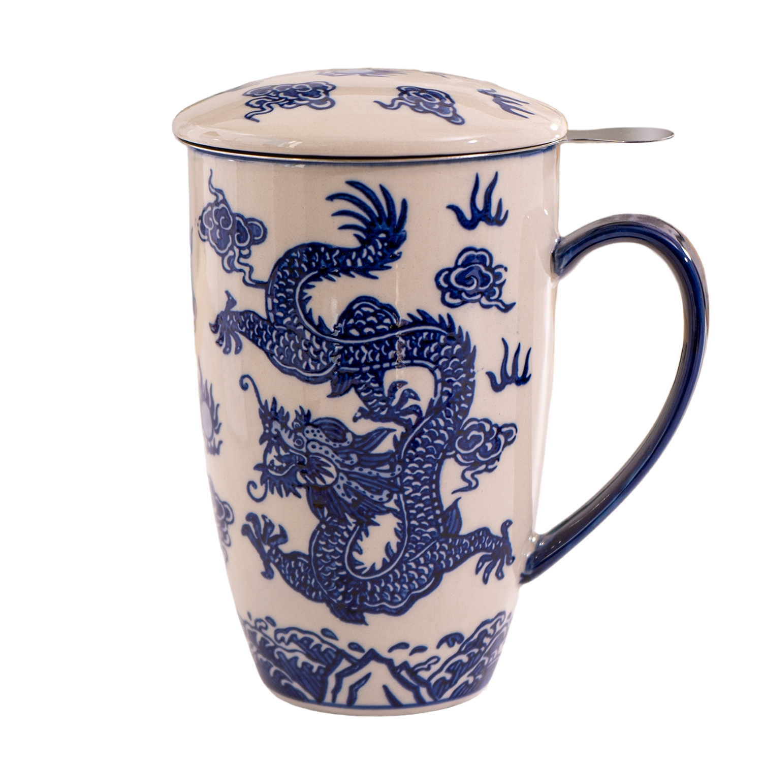 Ryu Dragon Design 15oz Tea Mugs with Lid and Infuser