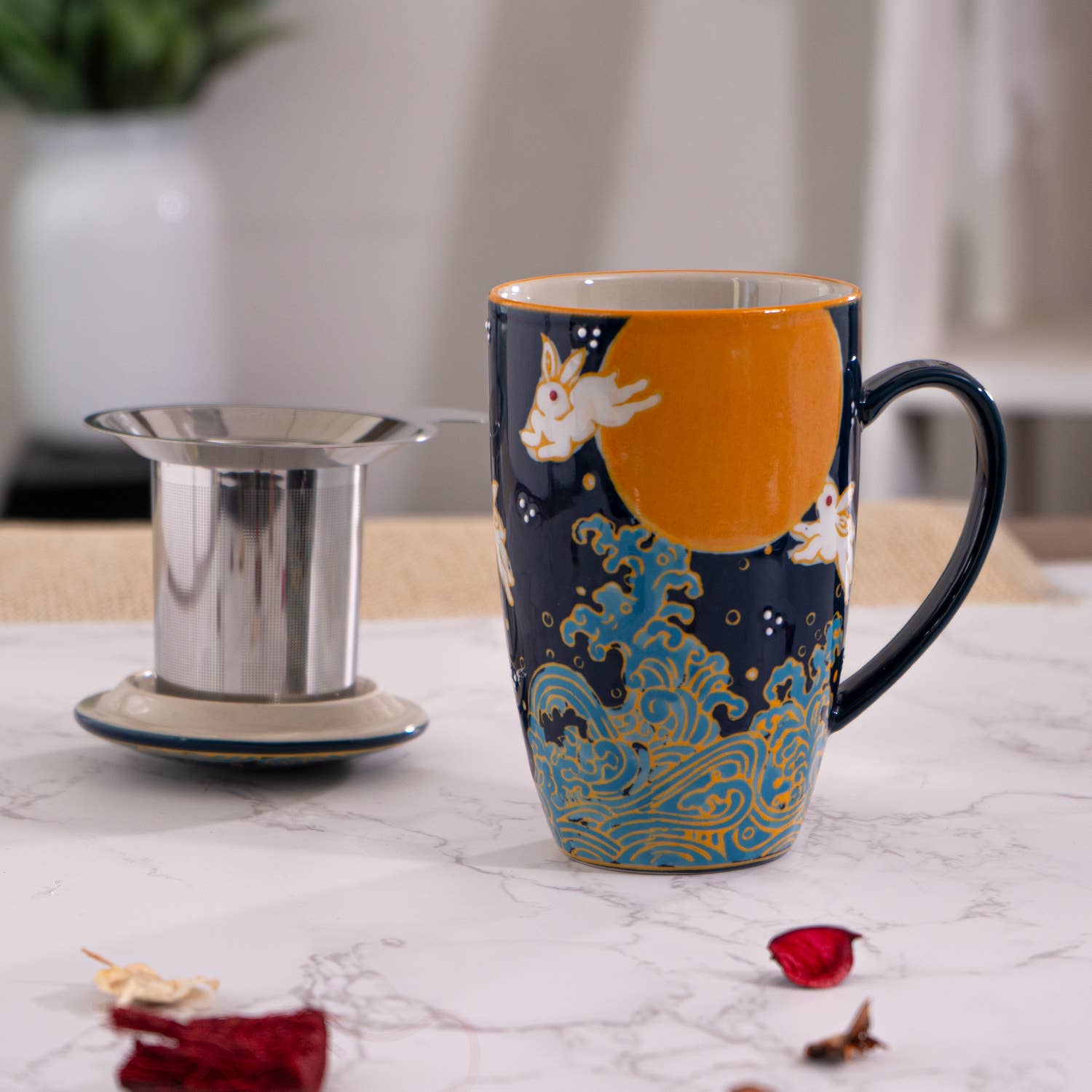 Moon Rabbit Tea Mug, Lid & Infuser