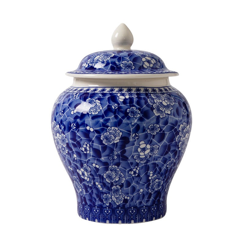 Tea Canister, Blue Porcelain