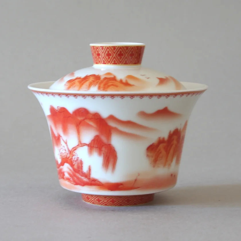 Gaiwan, paysage rouge