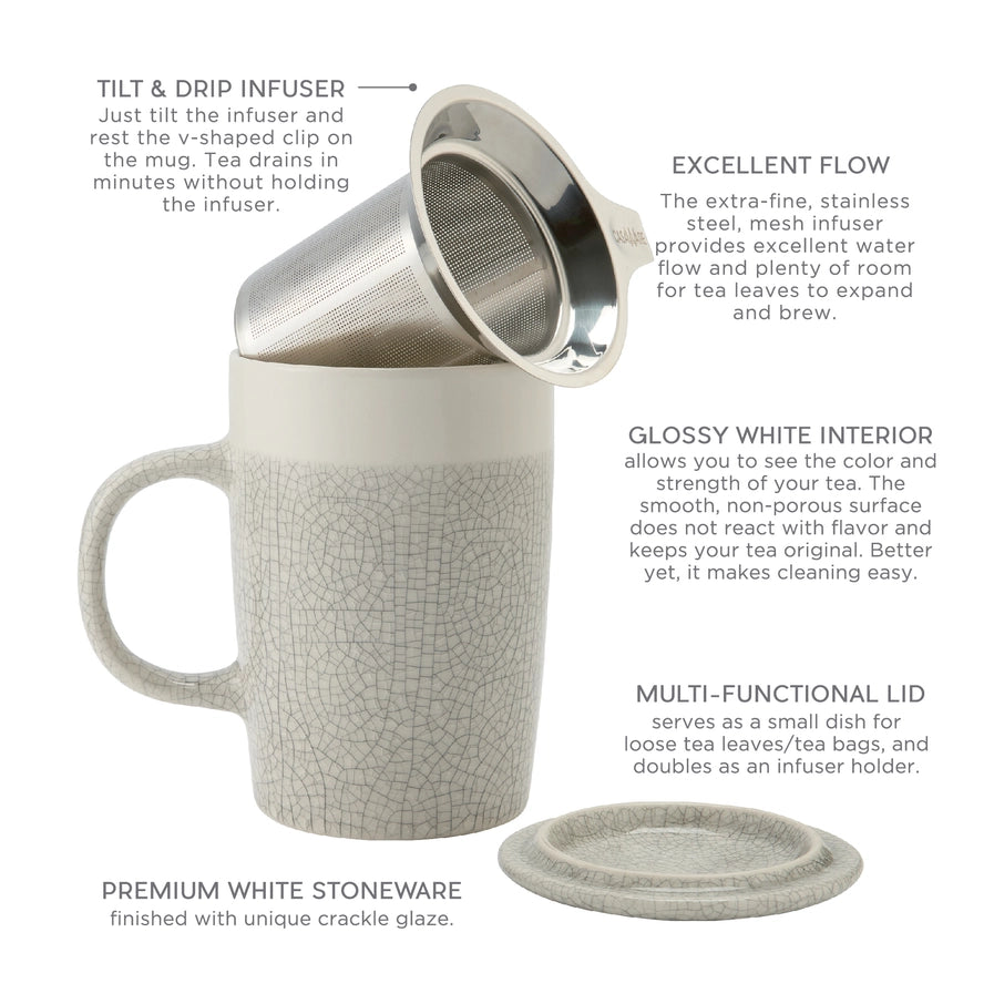Taza + Infusor, Naranja o Verde, 14 oz