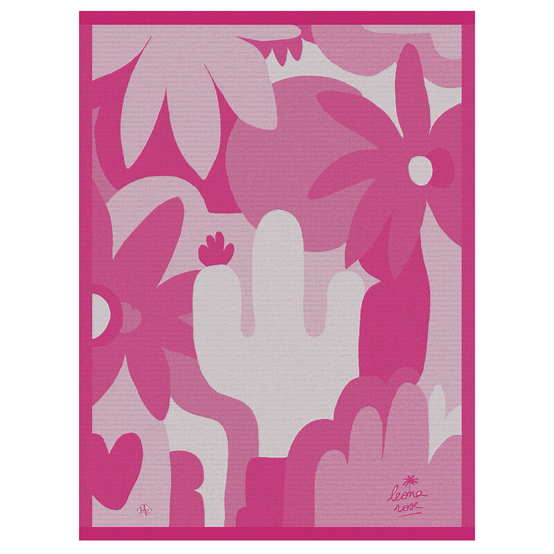 Paño de cocina, rosa floral/cactus