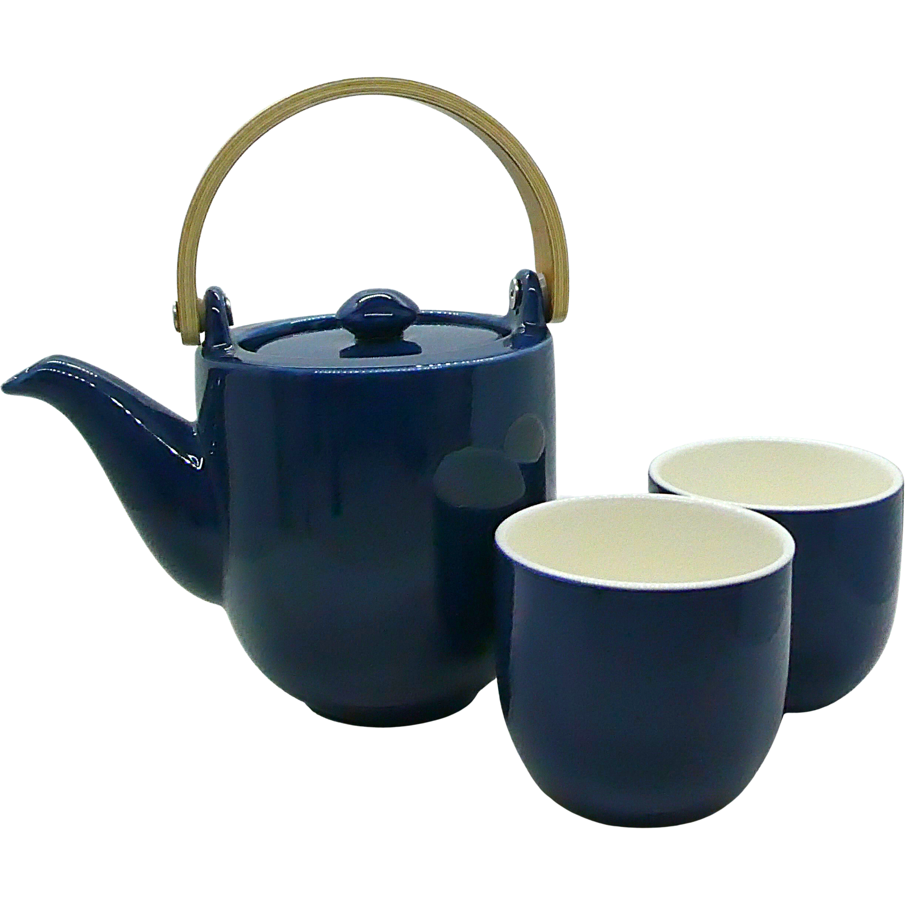 Tea Set, Teapot + 2 Cups, Navy Blue