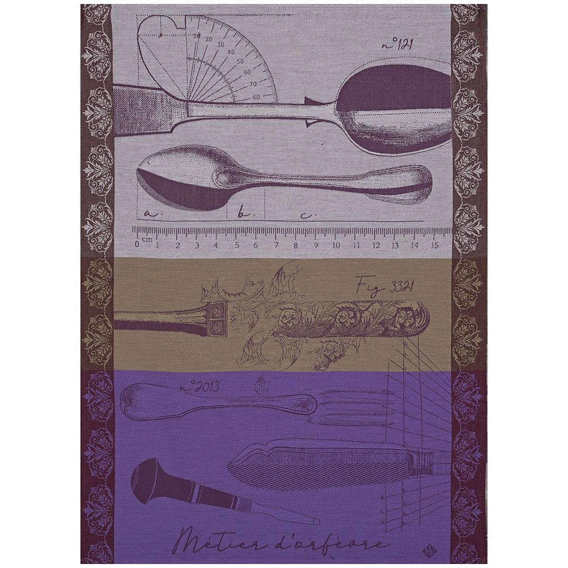 Tea Towel, Goldsmith, Purple-Brown