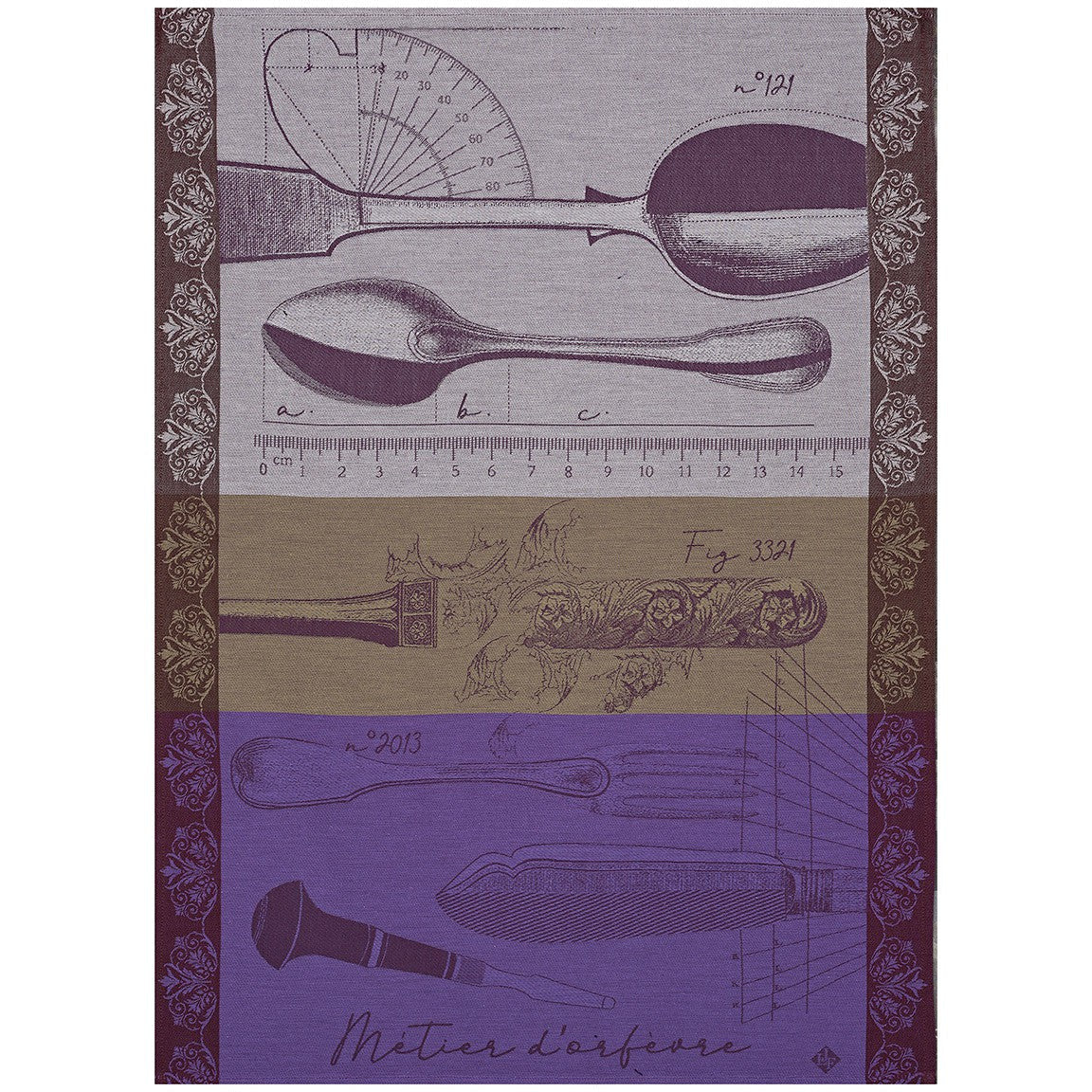 Torchon, Orfèvre, Violet-Marron