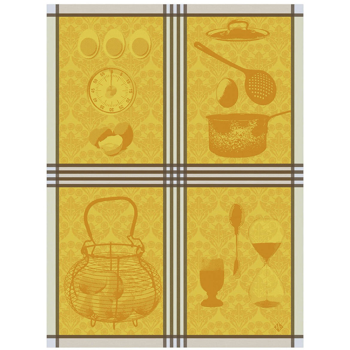 Tea Towel, Cooking Eggs, Yellow