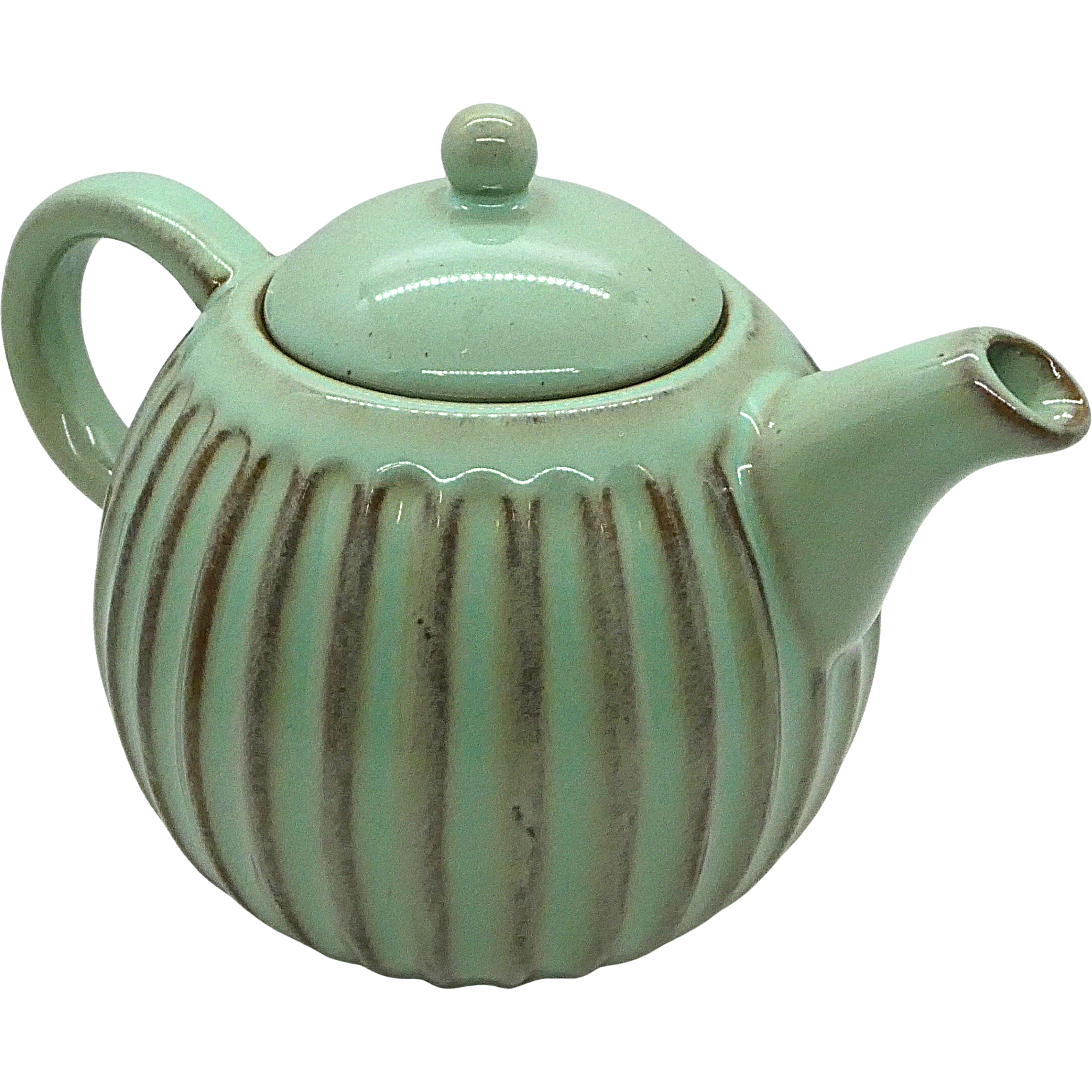 Teapot + Infuser, Green Ceramic, 34 oz